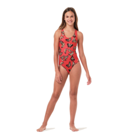 Submarine Submarine Not Too Basic - Leo Butterfly Red One Piece