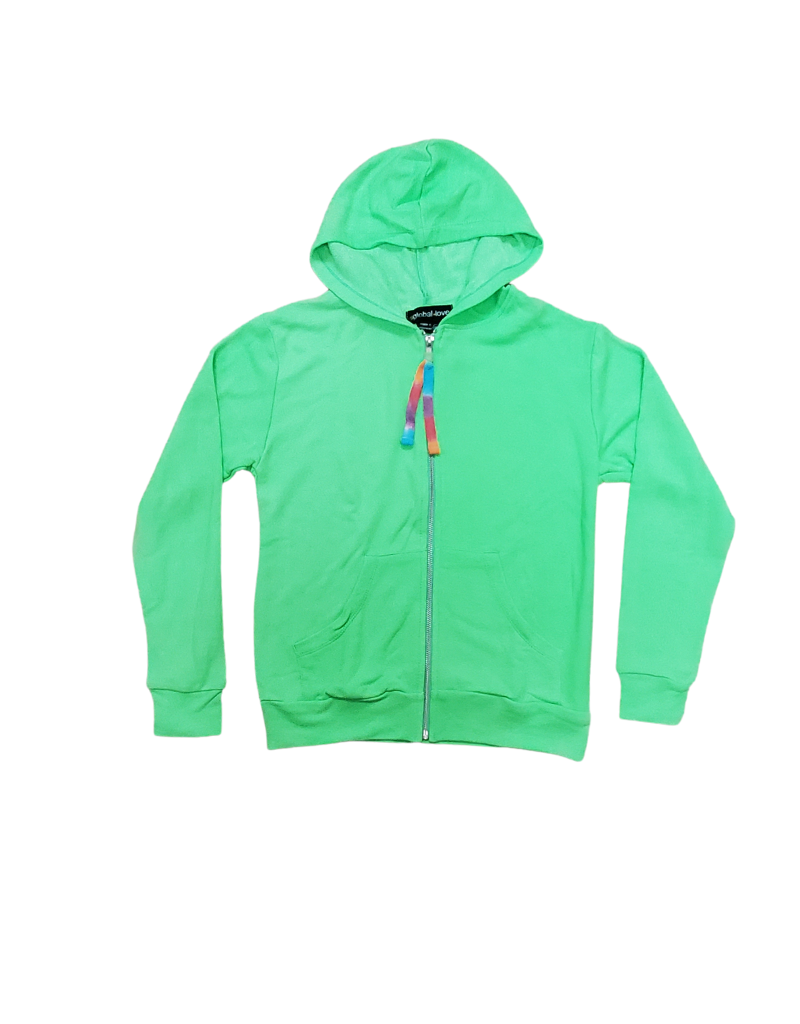 Global Love Neon Green Jacket Tiptoe Boutique