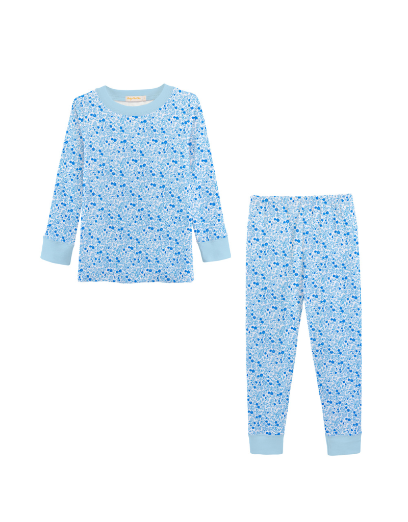 Baby Club Chic Baby Club Chic  Tiny Flowers Blue Kid Set