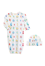 Baby Club Chic Baby Club Chic Let's Go Fishing Gown & Hat Set