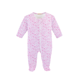 Baby Club Chic Baby Club Chic Tiny Flowers Pink Zipped Footie