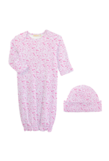 Baby Club Chic Baby Club Chic Tiny Flowers Pink Gown & Hat Set
