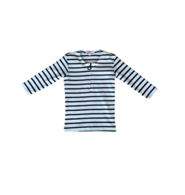 Mini Pops Mini Pops Girl Striped Ripped Tee-S301