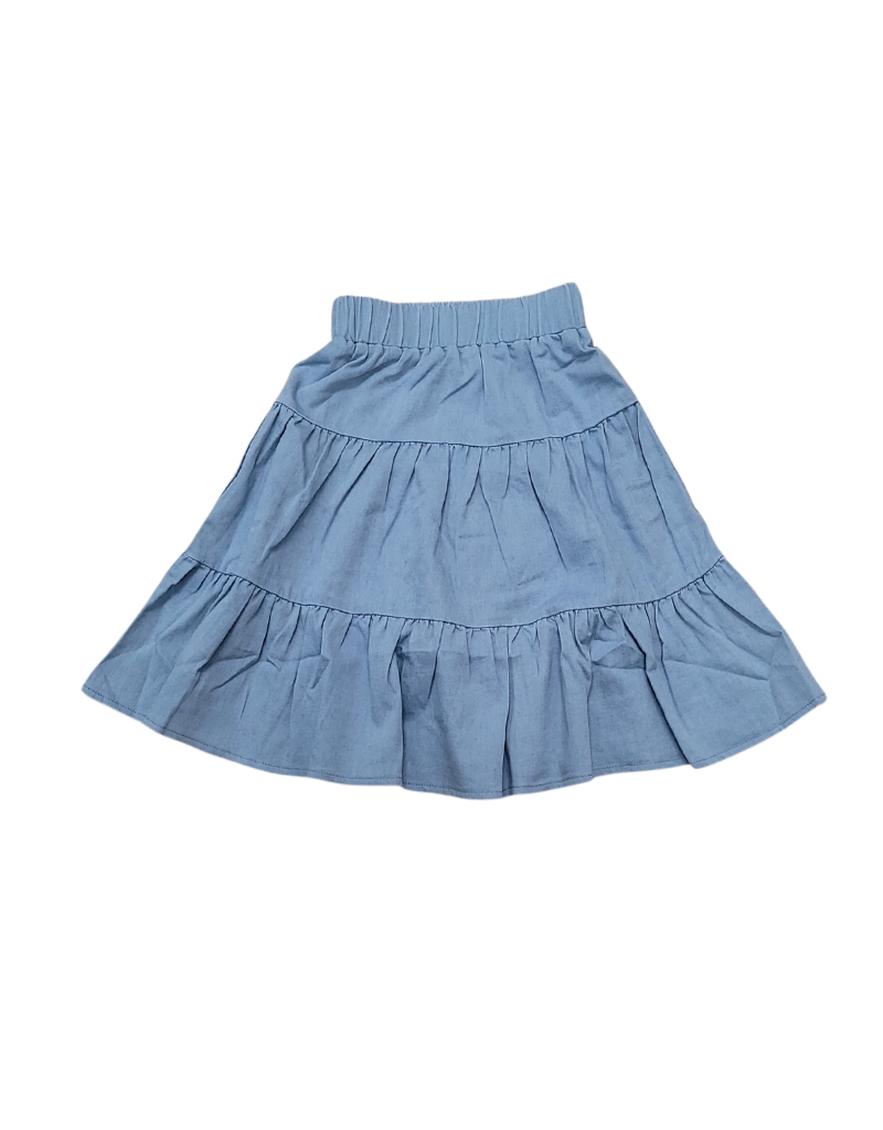 Hopscotch Girls Tiered Denim Skirt CX-11557K - Tiptoe Boutique