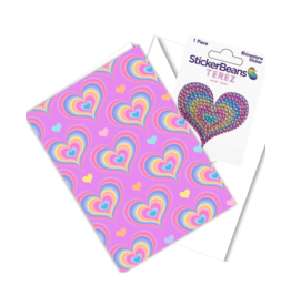 StickerBeans StickerBeans Terez Groovy Heart Greeting Card