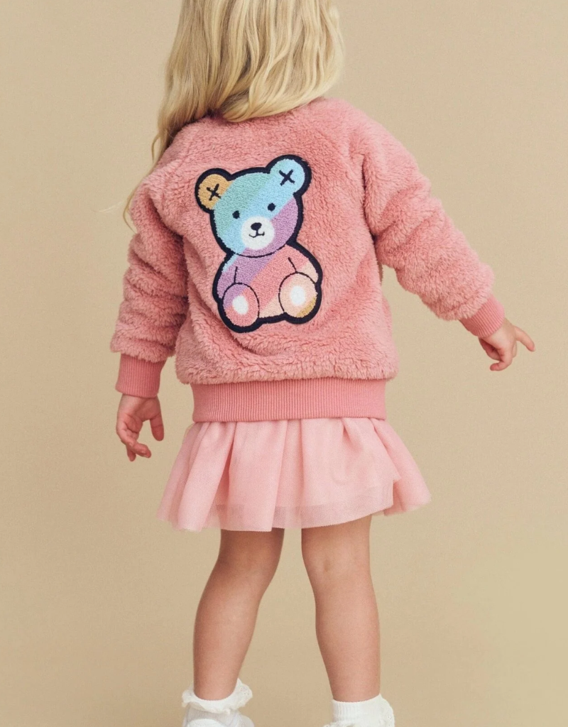 Huxbaby Rainbow Bear Fur Jacket - Tiptoe Boutique