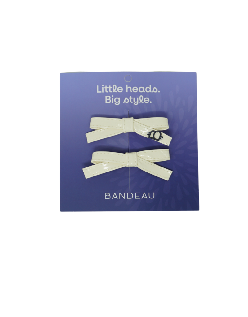Bandeau Bandeau Patent Leather Mini Bow Clip Set