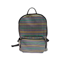 Bari Lynn Bari Lynn  Weave Pocket Rainbow Backpack