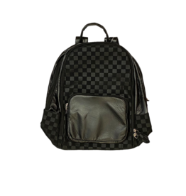 Bari Lynn Bari Lynn Check Solid Black Backpack