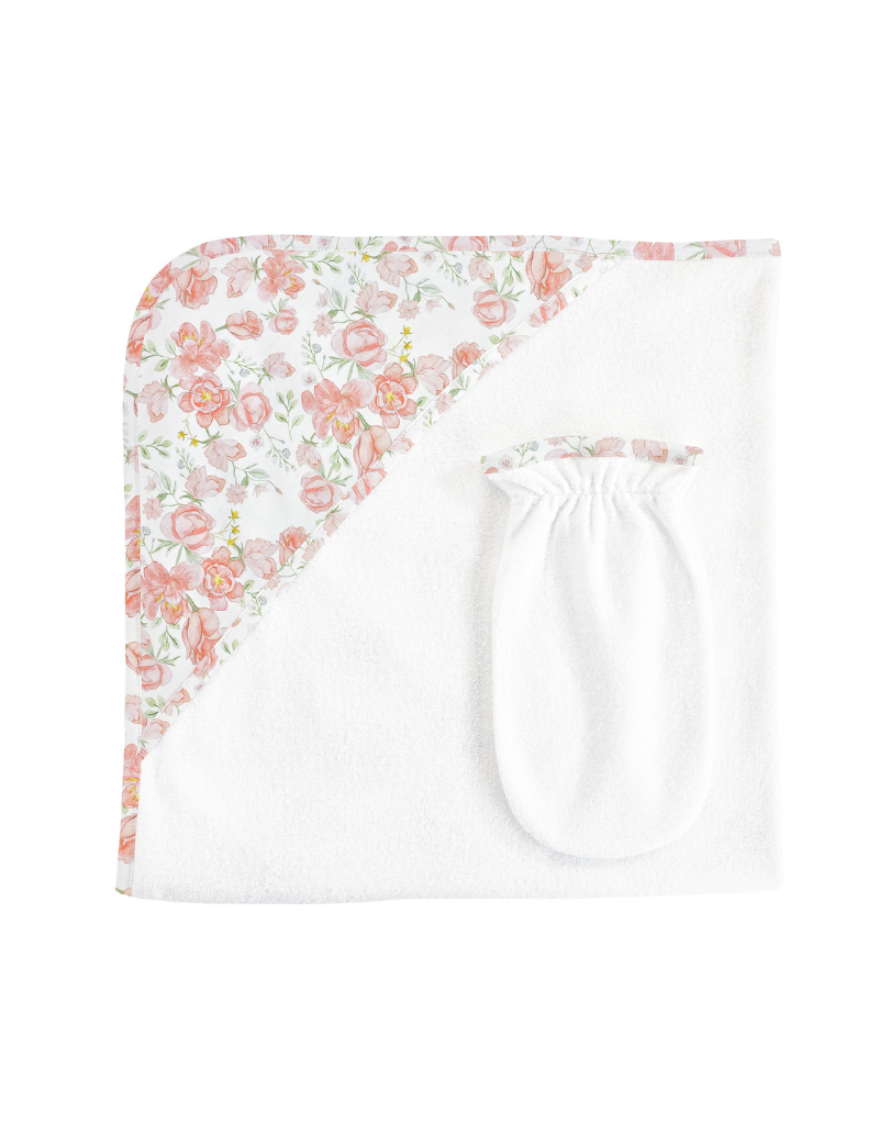 Baby Club Chic Baby Club Chic Pastel Floral Hooded Towel Set
