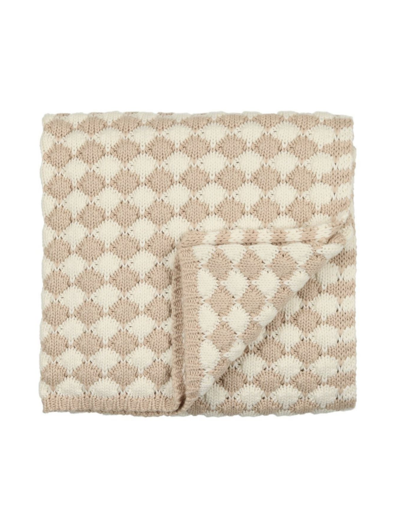 Peluche Peluche Contrast Bubbled Knit Blanket