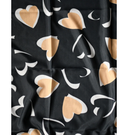 Nicsessories Nicsessories Black & Camel Hearts Headscarf