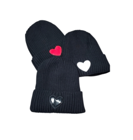 DaCee Dacee Leather Heart Hat
