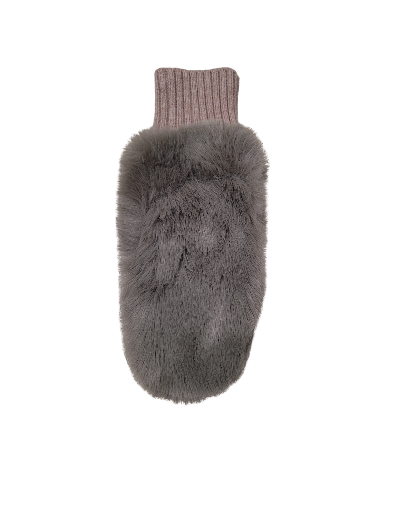 Carolina Amato Carolina Amato Faux Fur Mittens-K130