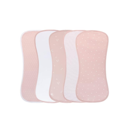 Ely's & Co Ely's  & Co Pink Tulip Absorbent Burp Cloths-5 Pack