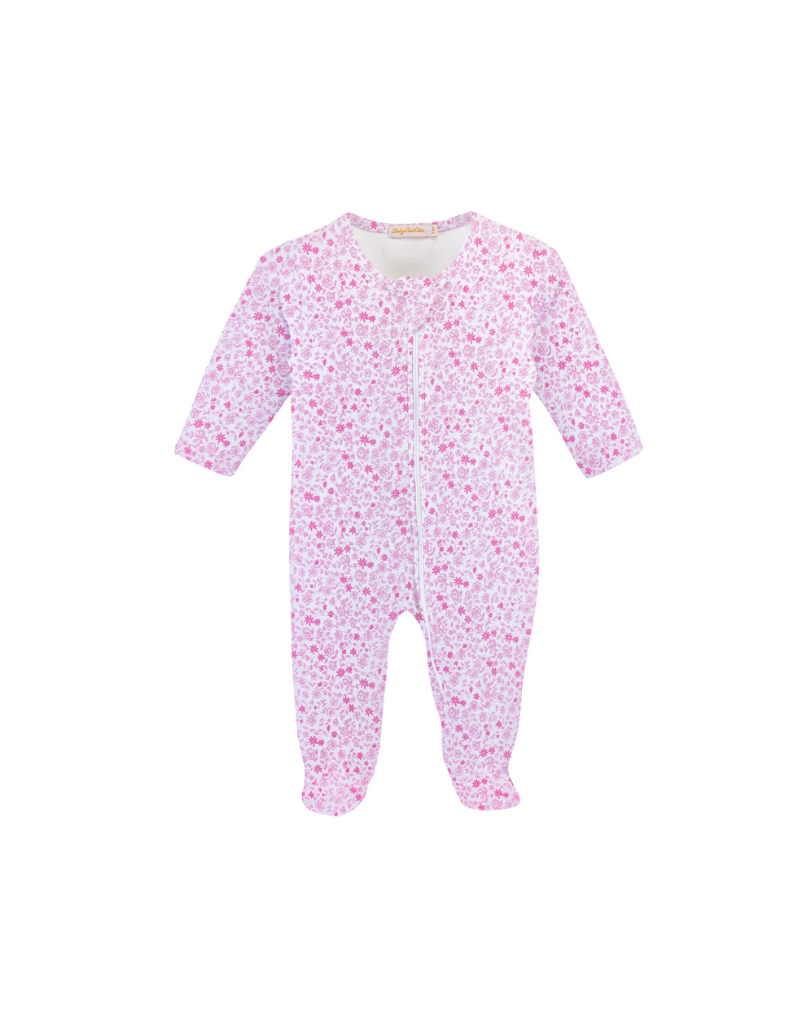 Baby Club Chic Baby Club Chic Tiny Flower Pink Footie