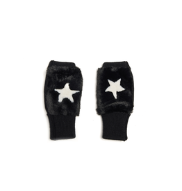 Jocelyn Jocelyn Star Intarsia Mittens-Black/White