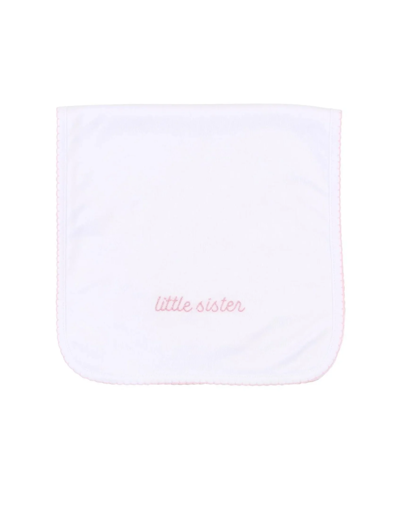 Magnolia Baby Magnolia Baby Brother and Sister Embroidered Burp Cloth-Pink