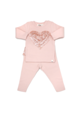 Oh baby! Oh baby! Velvet Filled Heart All Pink Ruffle Set