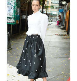 Batsheva Batsheva Ruffle Skirt in Rhinestone Moons and Stars