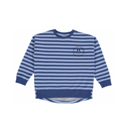 Beau Loves Beau Loves Blue Stripes Relaxed Fit Sweatshirt