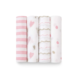 Aden + Anais Aden+Anais Heart Breaker Swaddles-4 Pack