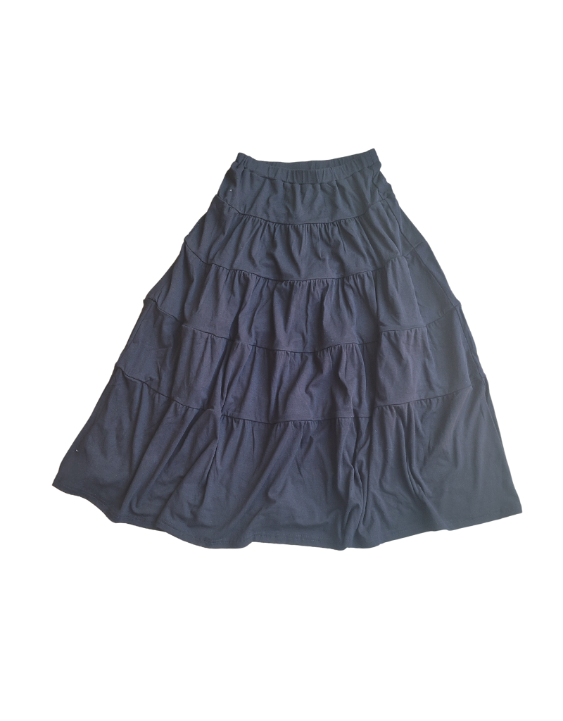 Kikio Kikio Long Tiered Solid Skirt-SB2CY1808SL