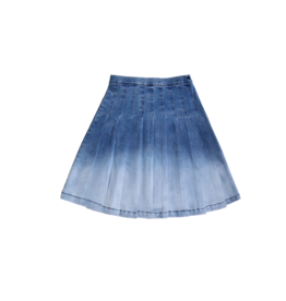 Crew Crew Denim Ombre Pleated Skirt-AL2772