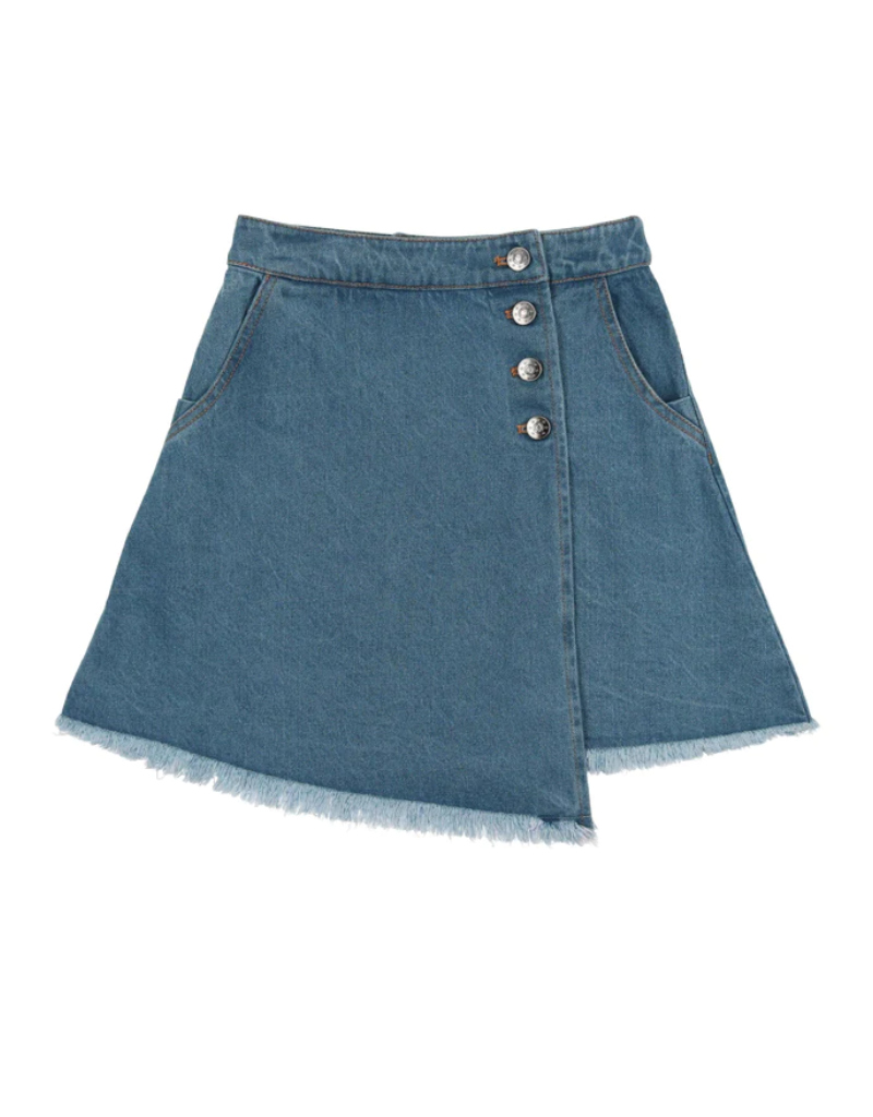 Coco Blanc Coco Blanc Denim Button Skirt