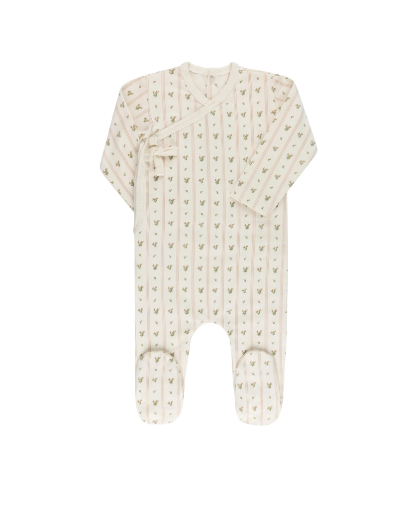 Ely's & Co Ely's & Co Jersey Cotton Linear Floral Footie