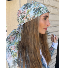 Tal Tal Blue Garden Headscarf With Grip