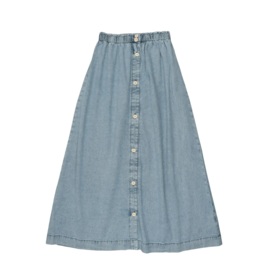 Analogie Analogie Stonewash Long Button Down Skirt