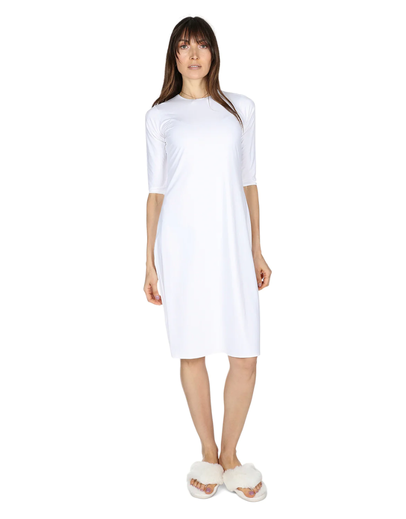 Memoi Memoi Bonded 3/4" Sleeve Slip Dress-CSP504-42