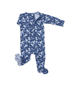 Sweet Bamboo Sweet Bamboo Vintage Floral Blue Footie