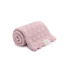 My Memi My Memi Natural Merino Wool Powder Pink Pearl Blanket