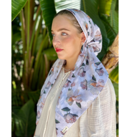 The Scarf Bar The Scarf Bar Gorgeous Ivory Florals on Cream Headscarf -Regular Size