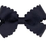 Wee Ones Wee Ones Mini Navy Scallop Edge Bow