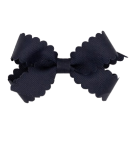 Wee Ones Wee Ones Mini Navy Scallop Edge Bow