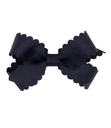 Wee Ones Wee Ones Mini Navy Scallop Edge Bow