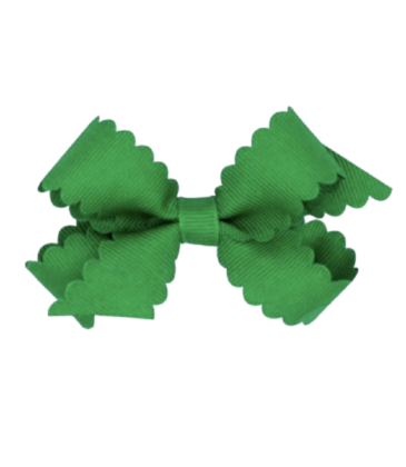 Wee Ones Wee Ones Mini Green Scallop Edge Bow