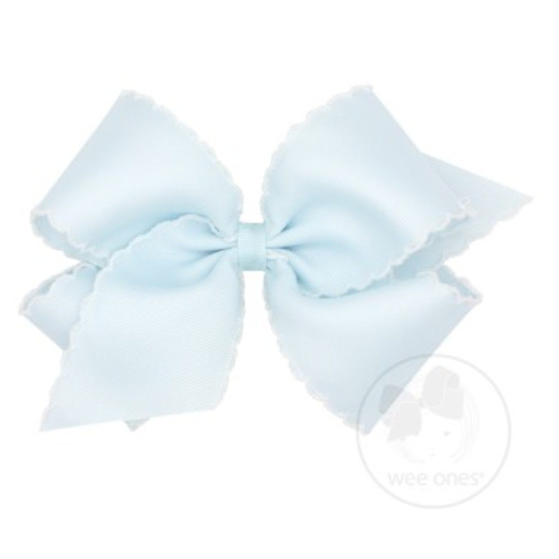 Wee Ones Bows Wee Ones King Blue Vapor W Moonstitch Bow