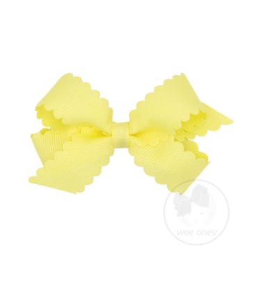 Wee Ones Wee Ones Mini Light Yellow Scallop Edge Bow