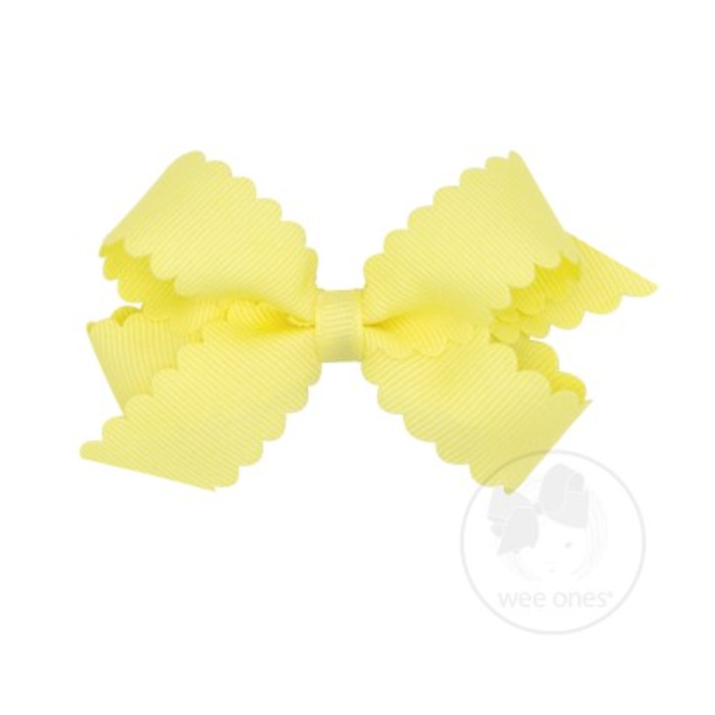 Wee Ones Wee Ones Mini Light Yellow Scallop Edge Bow