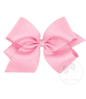 Wee Ones Wee Ones King Pearl Pink Scallop Edge Bow