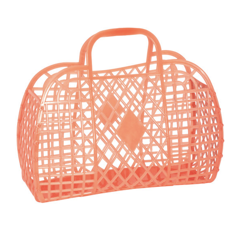 Sun Jellies Large Neon Orange Retro Basket
