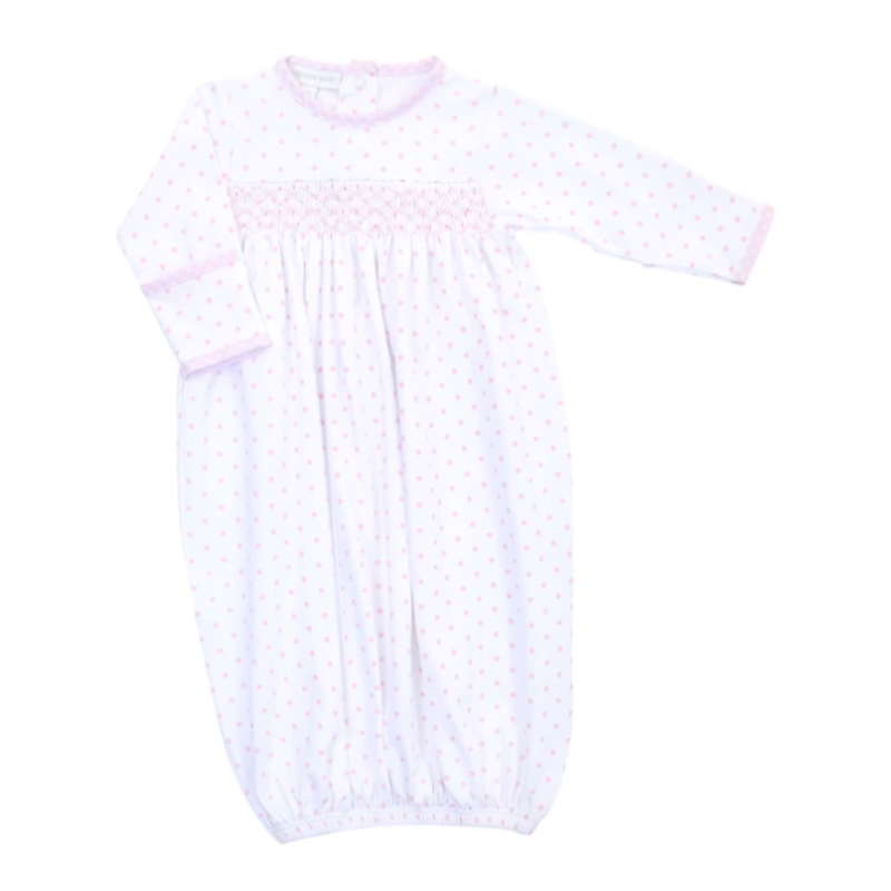Magnolia Baby Magnolia Baby Essentials Gingham Dots Smocked Gown - Pink