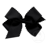 Wee Ones Wee Ones Medium Black Scallop Edge Bow