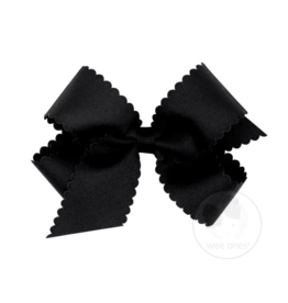 Wee Ones Wee Ones Medium Black Scallop Edge Bow