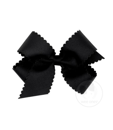 Wee Ones Wee Ones Medium Black Scallop Edge Bow