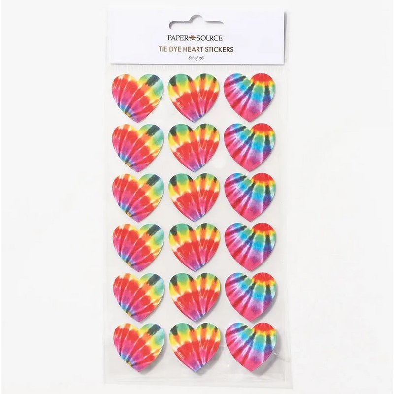 Paper Source Wholesale Colorful Heart Tie Dye Stickers